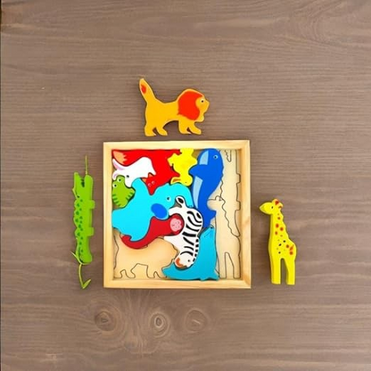 Montessori Wooden Puzzle Trays, Educational Playset (Vehicle)