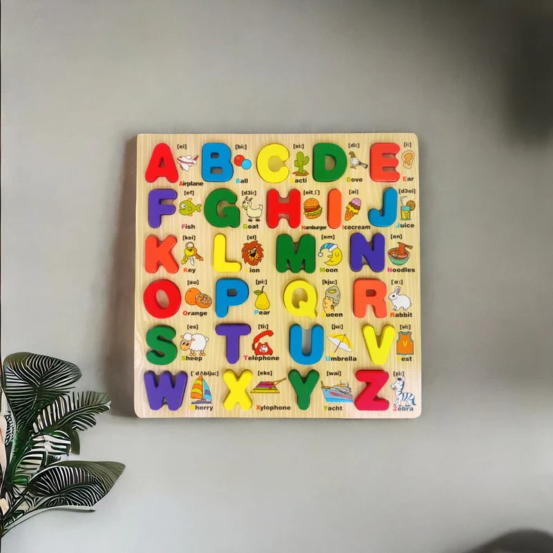 Montessori Alphabet & Visuals Board (30 X30 CM)