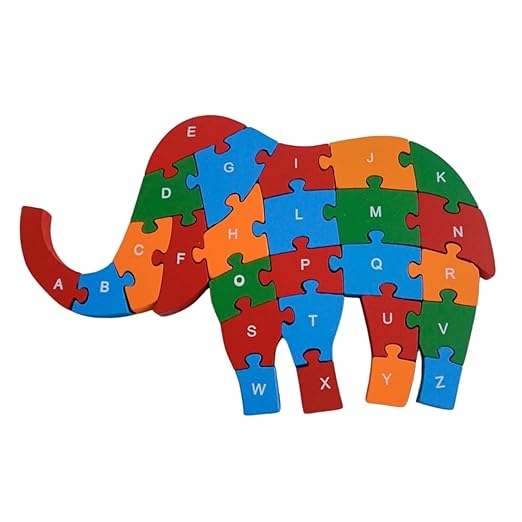 Animal Shaped Wooden Jigsaw Puzzles (Elephant))