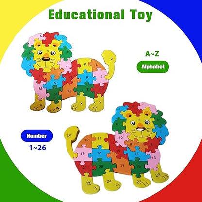 Animal Shaped Wooden Jigsaw Puzzles (Lion)