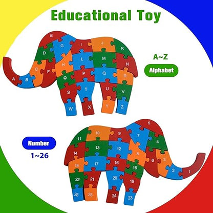Animal Shaped Wooden Jigsaw Puzzles (Elephant))