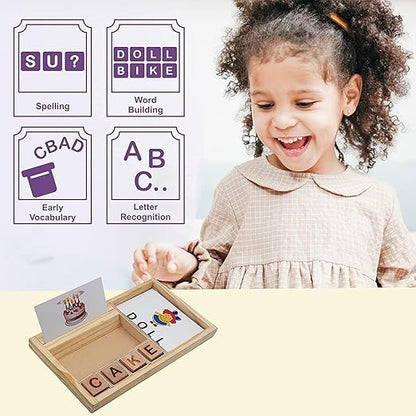 Wooden Montessori Spell Master-25 Educational Flash Cards