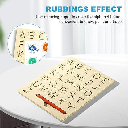 Wooden Letters Practicing Board, Reusable (Double Sided)