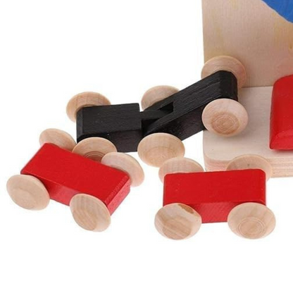 Wooden Slippery Car Track with 3 Cars (Slippery Car)