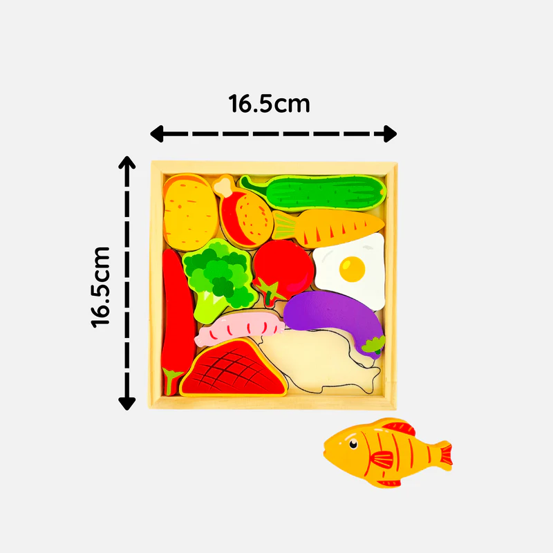 Montessori Wooden Puzzle Trays (Healthy Bites)