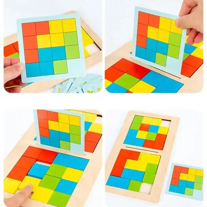 Wooden Tile Puzzle Battle (Two Person Game)