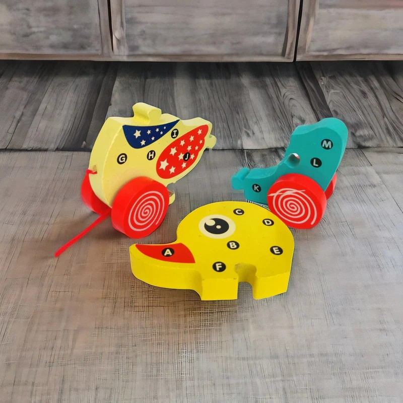 Montessori Wooden (Alphabet Duck Puzzle Car)