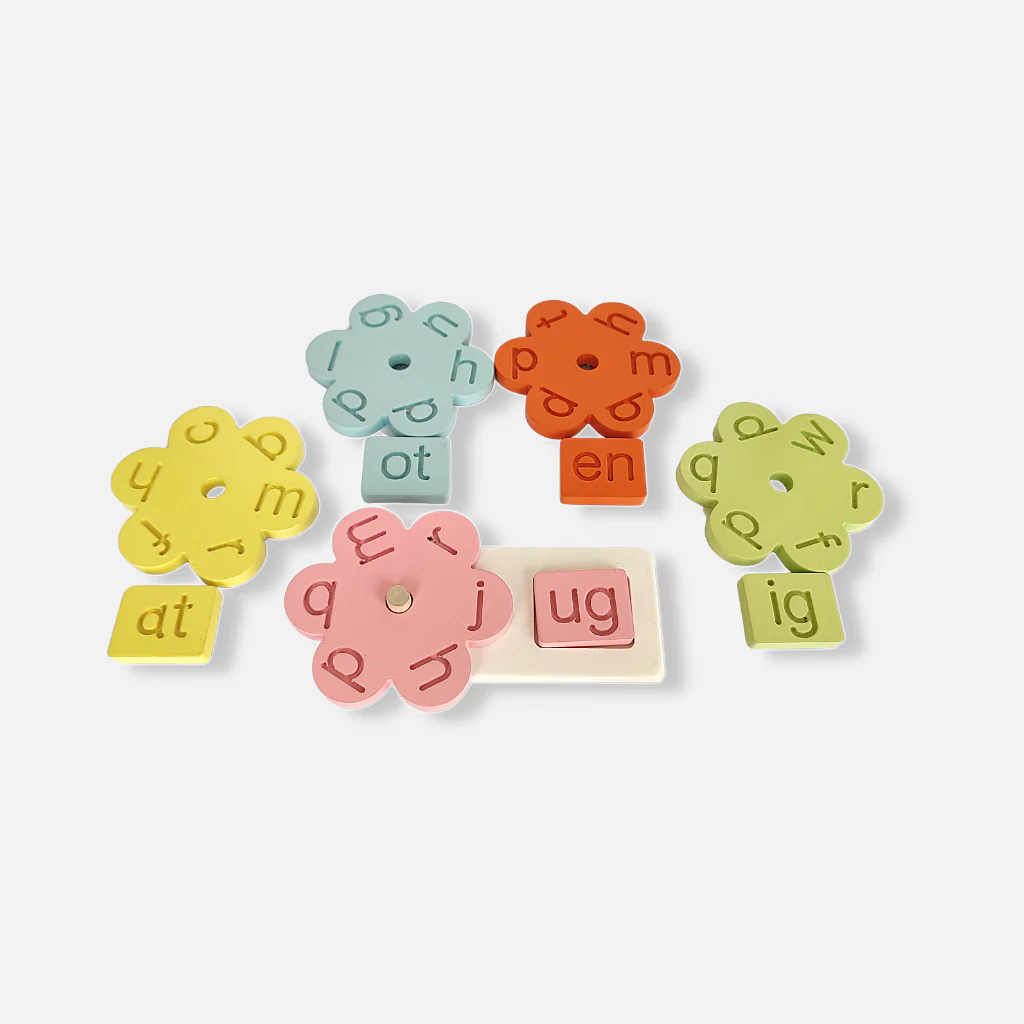 Montessori Wooden 3-Letter Word Matching Puzzle Board (5 Set Pairing)